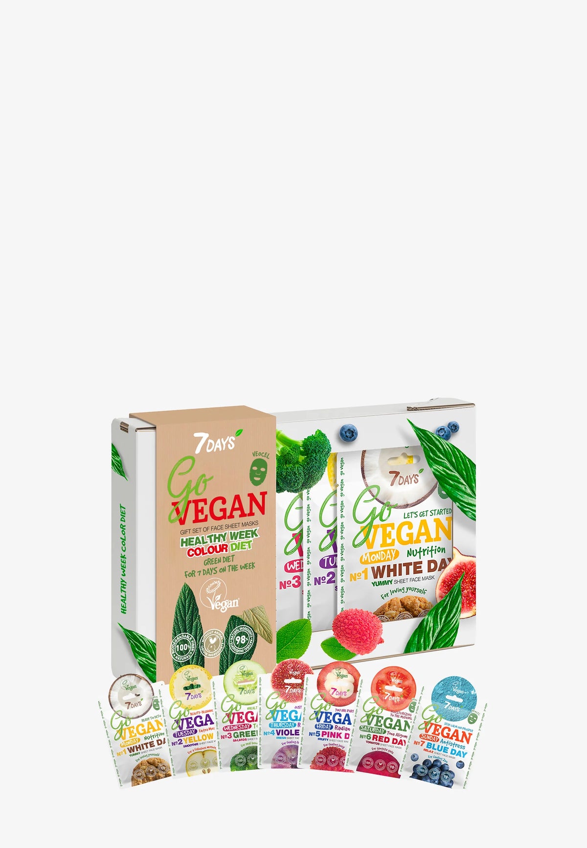 7days GOVEGAN GIFT SET HEALTHY WEEK COLOR DIET GO VEGAN - Ansiktsvårdsset