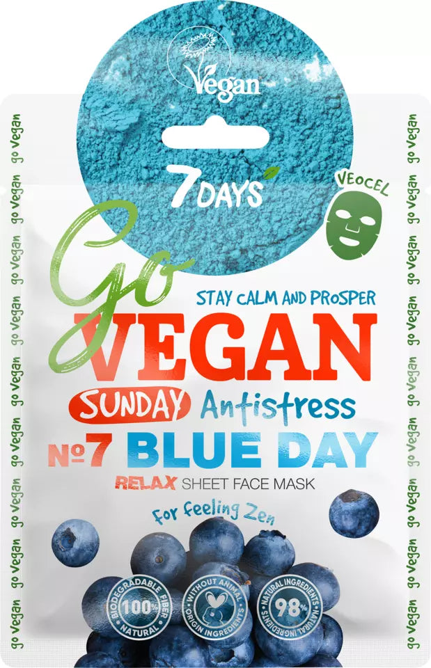 7DAYS skönhet GO VEGAN Ansiktsmask BLUE DAY