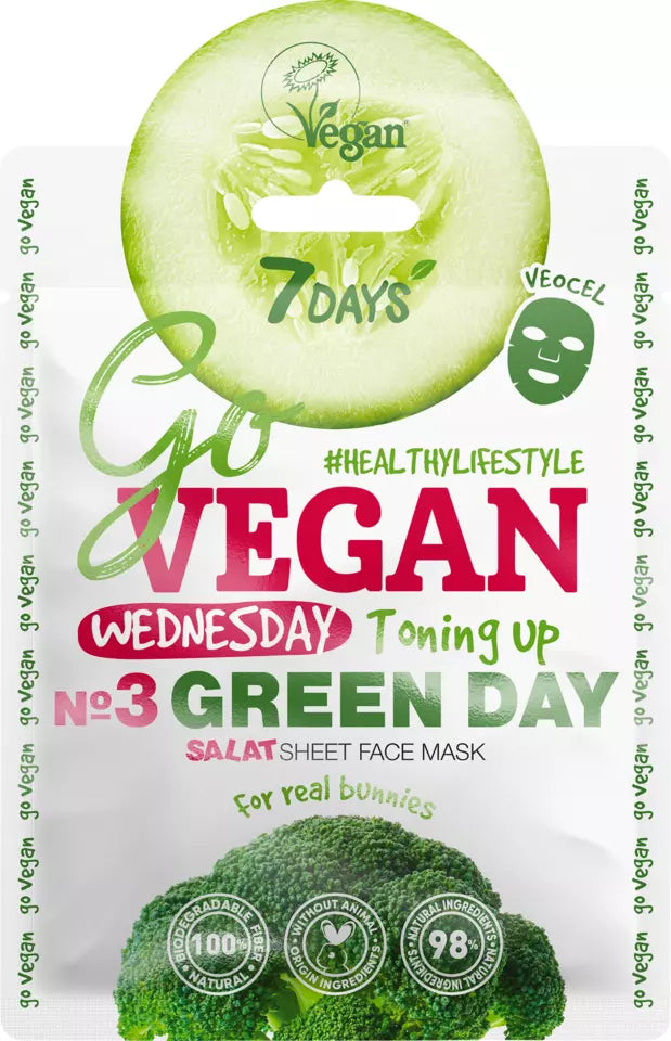 7DAYS skönhet GO VEGAN Ansiktsmask GREEN DAY