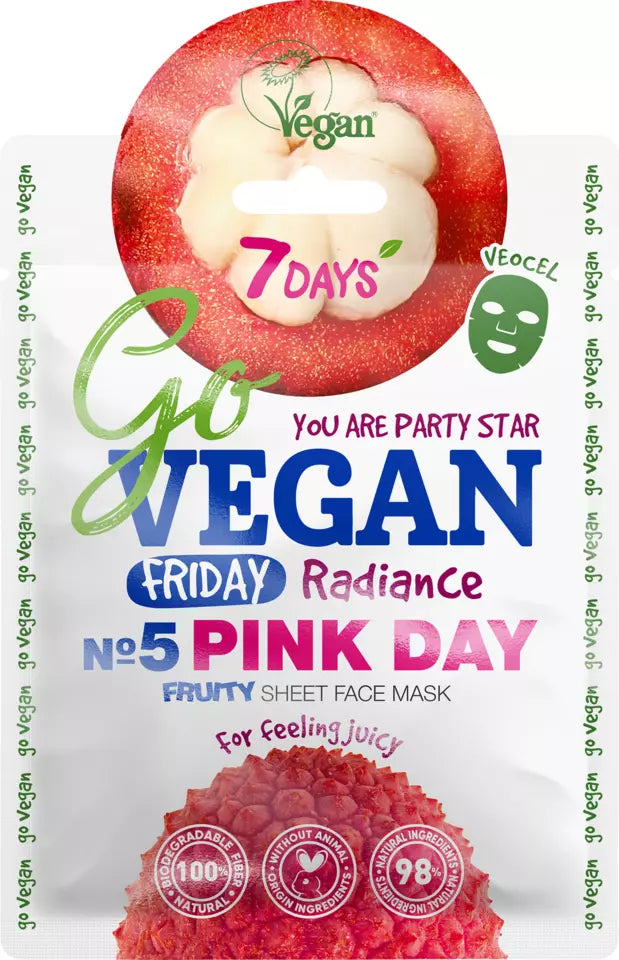 7DAYS skönhet GO VEGAN Ansiktsmask PINK DAY