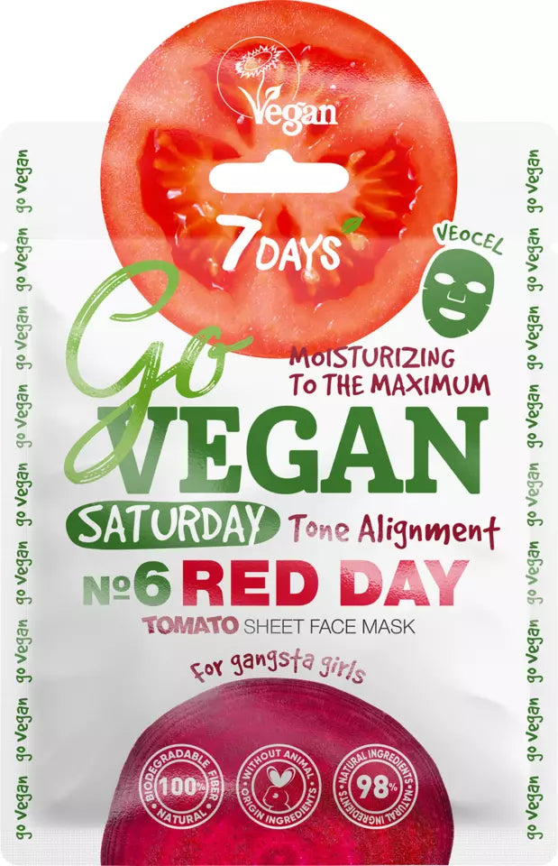 7DAYS skönhet GO VEGAN Ansiktsmask RED DAY