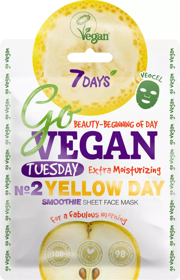 7DAYS skönhet GO VEGAN Ansiktsmask YELLOW DAY