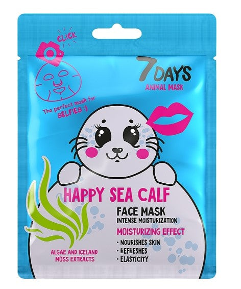 7 Days Animal Face Mask "Happy Sea Calf"