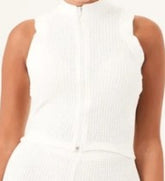 Nicki Studios Waffle tank top Cream Small