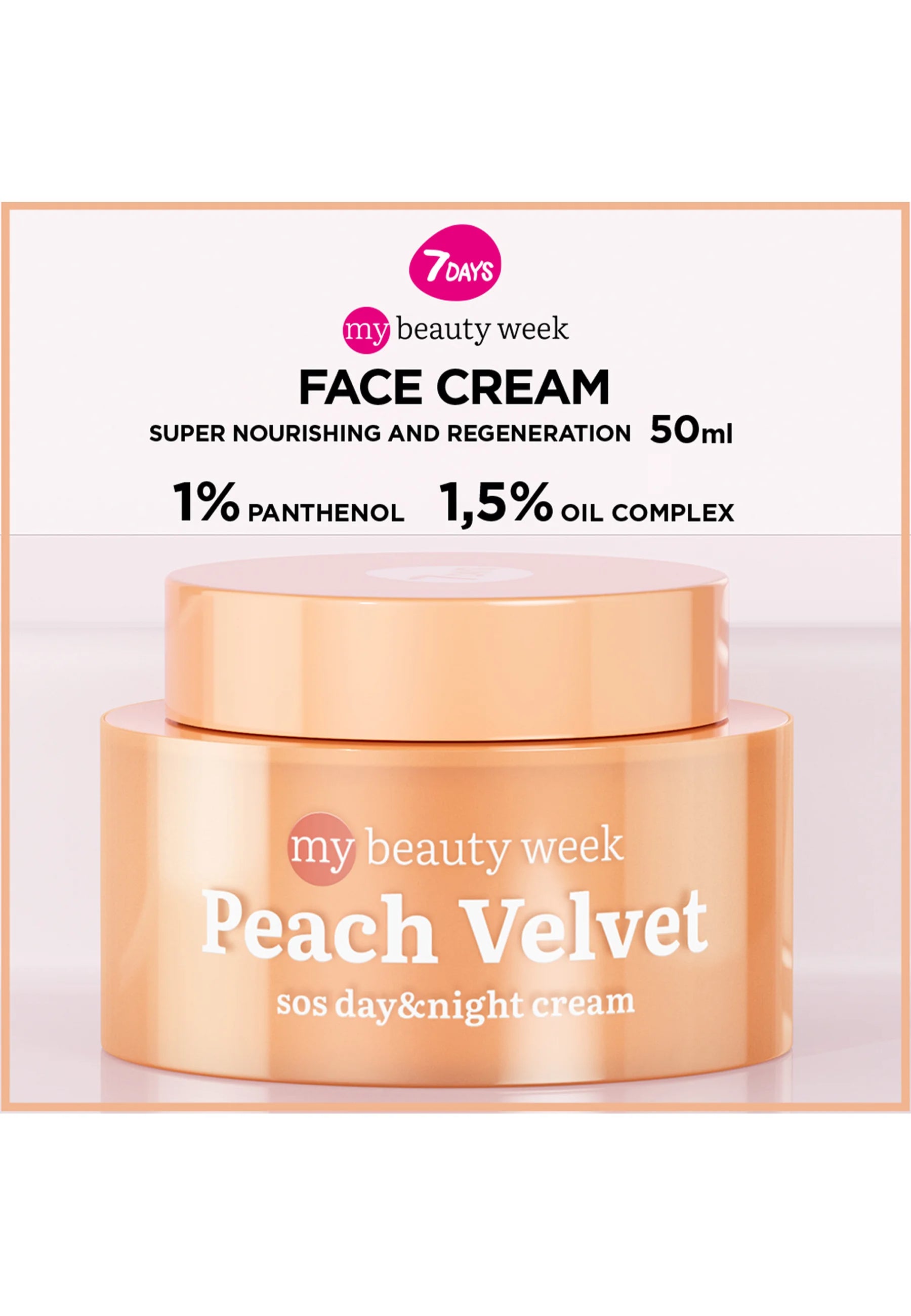 7days MY BEAUTY WEEK PEACH VELVET SOS DAY&NIGHT CREAM - Serum