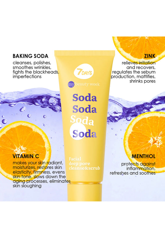 7days MY BEAUTY WEEK FACIAL DEEP PORE CLEANSE & SCRUB SODA - Ansiktsmask